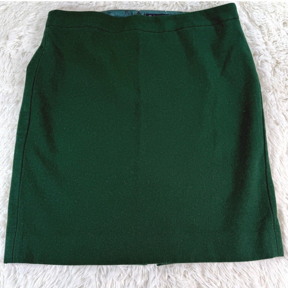 J.Crew The‎ Pencil Skirt Emerald Green Wool Blend Size 14 Office Preppy Corpcore